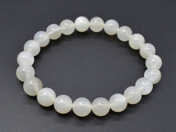 Moonstone Beads, Light Gray Moonstone Bracelet, 8mm Round Beads-Gems: Round & Faceted-BeadBeyond