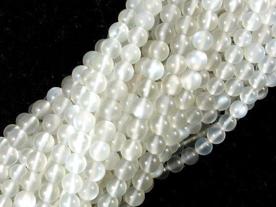 Light Gray Moonstone, 5mm Round Beads-Gems: Round & Faceted-BeadBeyond
