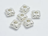 2pcs 925 Sterling Silver Beads, Square Beads, Spacer Beads, 5.8x5.8mm-BeadBeyond