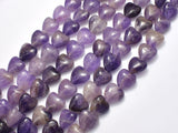 Amethyst 10mm Heart Beads, 15 Inch-BeadBeyond