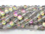 Matte Mystic Aura Quartz-Rainbow, 8mm Round-Gems: Round & Faceted-BeadBeyond