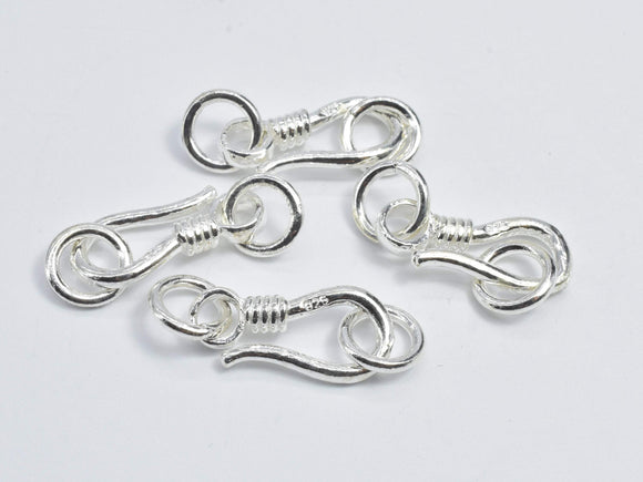 2pcs 925 Sterling Silver S Clasps, S Hook Clasp Connector, S Clasp, 14x7mm-Metal Findings & Charms-BeadBeyond