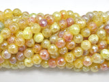 Mystic Coated Fire Agate- Yellow, 6mm, Faceted-BeadBeyond