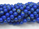 Shell Turquoise Howlite-Dark Blue, 8mm (8.5mm)-BeadBeyond