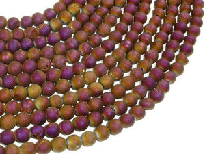 Druzy Agate Beads, Purple Gold Geode Beads, 6mm (6.5 mm) Round-Agate: Round & Faceted-BeadBeyond
