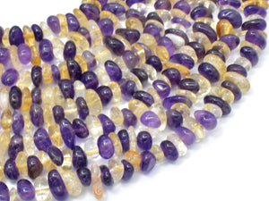 Mixed Quartz- Amethyst, Citrine, 5mm-10mm Pebble Chips Beads-Gems: Nugget,Chips,Drop-BeadBeyond