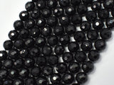Black Tourmaline Beads, 8mm (8.4mm) Faceted Round-Gems: Round & Faceted-BeadBeyond