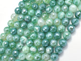 Mystic Coated Banded Agate-Green, 8mm Faceted Round-Agate: Round & Faceted-BeadBeyond