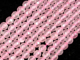 Rose Quartz, 8 mm Faceted Round Beads-BeadBeyond