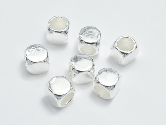 6pcs 925 Sterling Silver Beads, 4mm Cube Beads-Metal Findings & Charms-BeadBeyond