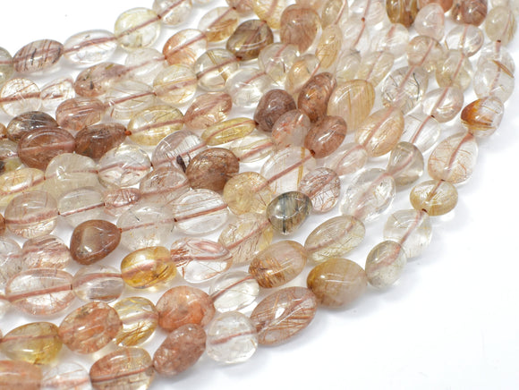 Copper Rutilated Quartz, Approx 6x9mm Nugget Beads, 15.5 Inch-Gems: Nugget,Chips,Drop-BeadBeyond
