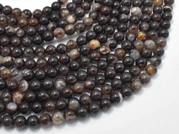 Brown Fire Agate, 6mm (6.3mm)-Agate: Round & Faceted-BeadBeyond