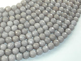 Jade Beads, Light Gray, 8mm Faceted Round-Gems: Round & Faceted-BeadBeyond