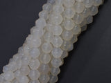 White Agate 8mm Bell Beads, 14 Inch-BeadBeyond