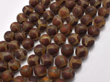 Matte Tibetan Agate Beads, 10mm Round Beads-Agate: Round & Faceted-BeadBeyond
