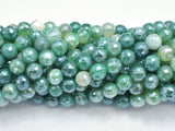 Mystic Coated Banded Agate-Green, 8mm Faceted Round-Agate: Round & Faceted-BeadBeyond