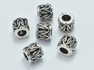 4pcs 925 Sterling Silver Beads-Antique Silver, 5x4.8mm, Tube Beads, Spacer Beads-BeadBeyond