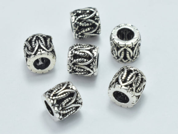 4pcs 925 Sterling Silver Beads-Antique Silver, 5x4.8mm, Tube Beads, Spacer Beads-BeadBeyond
