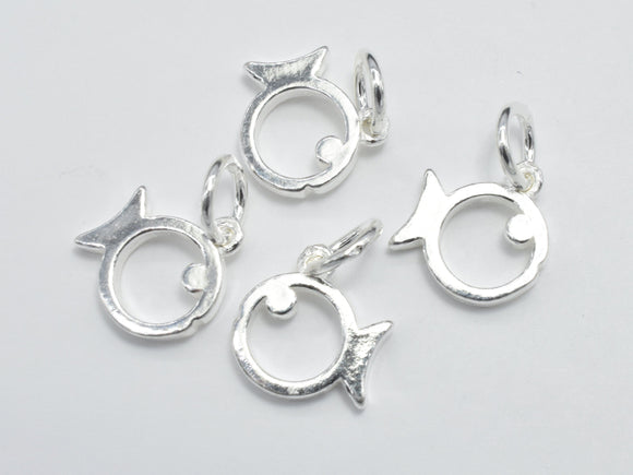 2pcs 925 Sterling Silver Charms, Fish Charms, 10x8mm-Metal Findings & Charms-BeadBeyond