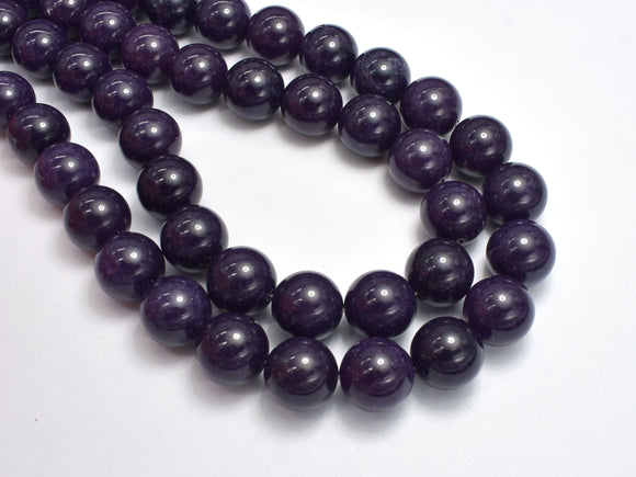 Jade - Dark Purple, 14mm, Round Beads-BeadBeyond