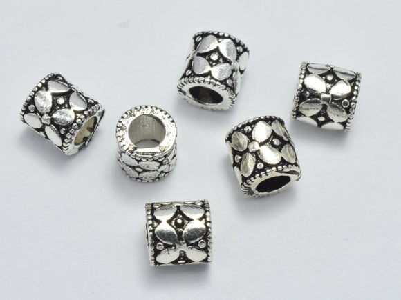 4pcs 925 Sterling Silver Beads-Antique Silver, 5x5mm, Tube Beads, Spacer Beads-BeadBeyond