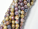Mystic Coated Mookaite, 8mm Faceted Round, AB Coated-Gems: Round & Faceted-BeadBeyond