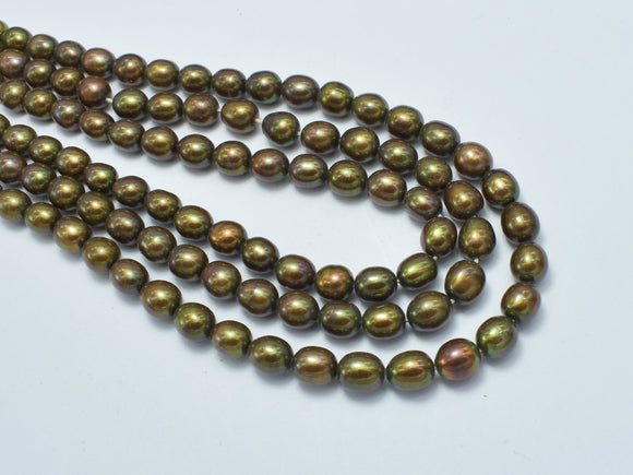 Fresh Water Pearl, Brown, 6x7mm Rice Beads-BeadBeyond