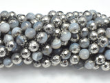 Mystic Coated Banded Agate - Gray & Silver, 6mm, Faceted-BeadBeyond