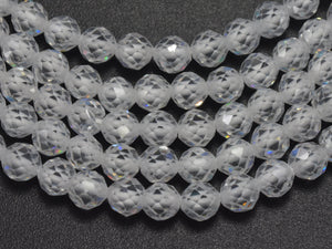 Cubic Zirconia - Clear, CZ beads, 4mm, Faceted-BeadBeyond