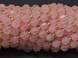 Rose Quartz Beads, 6mm Faceted Prism Double Point Cut-Gems: Round & Faceted-BeadBeyond