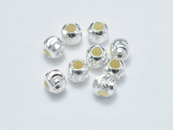 20pcs 4mm 925 Sterling Silver Beads, 4mm x 3.4mm Rondelle Beads-Metal Findings & Charms-BeadBeyond