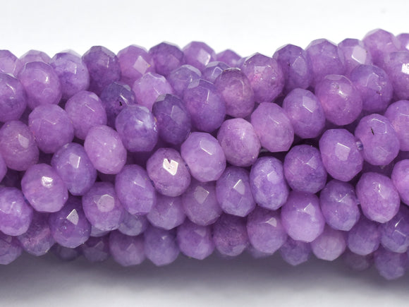 Jade -Lavender 3x4mm Faceted Rondelle, 14.5 Inch-BeadBeyond