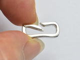 1pc 925 Sterling Silver Rectangle Push Clip Clasp, 16x7mm-BeadBeyond