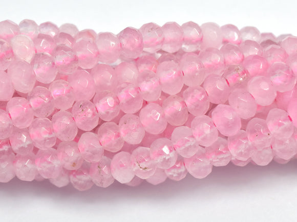 Jade -Pink 3x4mm Faceted Rondelle, 14 Inch-BeadBeyond