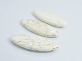 White Howlite 20x57mm Marquise Beads, Side Drilled, 4pieces-BeadBeyond