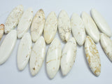 White Howlite 20x57mm Marquise Beads, Side Drilled, 4pieces-BeadBeyond