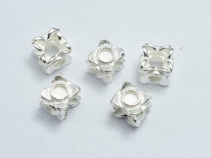 2pcs 925 Sterling Silver Beads, 5.5x5.5mm Cube Beads-BeadBeyond