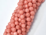 Jade Beads, Salmon Pink, 8mm Faceted Round-Gems: Round & Faceted-BeadBeyond