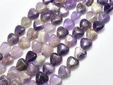 Amethyst 12mm Heart Beads, 15 Inch-BeadBeyond