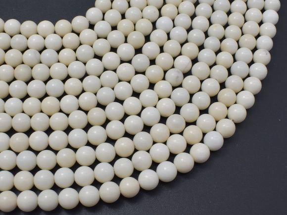 Ivory Jade Beads, 6mm (6.3mm)-Gems: Round & Faceted-BeadBeyond