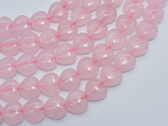 Rose Quartz 12mm Heart Beads, 15 Inch-BeadBeyond