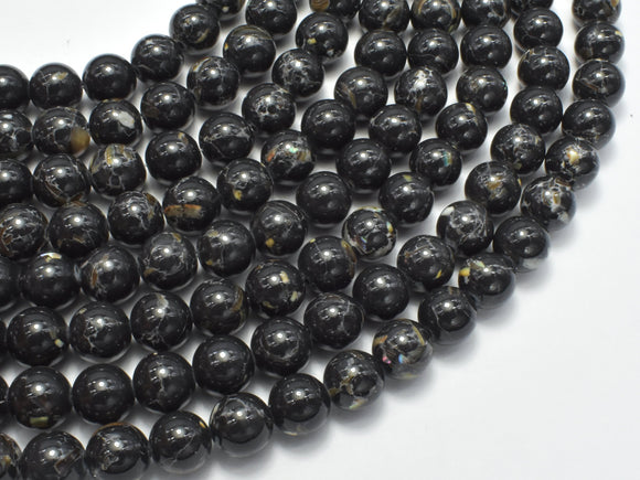 Shell Howlite-Black, 8mm (8.5mm)-Gems: Round & Faceted-BeadBeyond