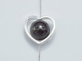 4pcs 925 Sterling Silver Heart Bead Frames, 12x11mm Heart-Metal Findings & Charms-BeadBeyond
