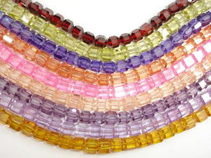 CZ beads, 6 x 6mm Faceted Cube-Cubic Zirconia-BeadBeyond