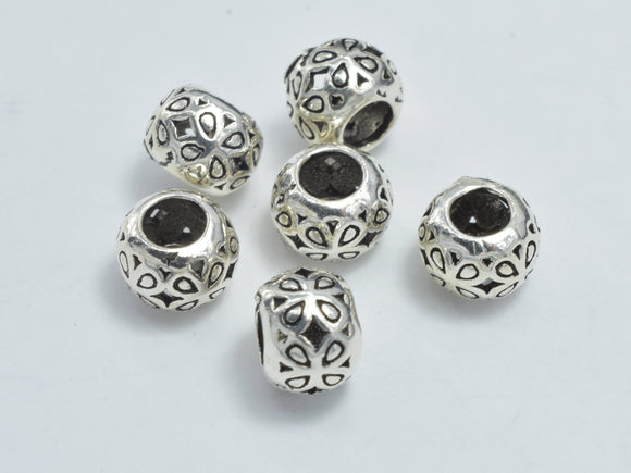 6pcs 925 Sterling Silver Beads-Antique Silver, 5.5x4mm Rondelle Beads-Metal Findings & Charms-BeadBeyond