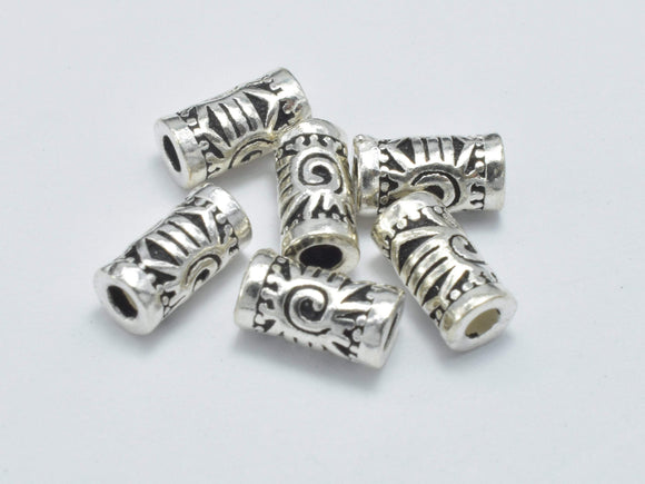 4pcs 925 Sterling Silver Beads-Antique Silver, 3.5x6.6mm Tube Beads-Metal Findings & Charms-BeadBeyond