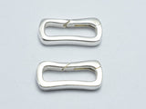 1pc 925 Sterling Silver Rectangle Push Clip Clasp, 16x7mm-BeadBeyond