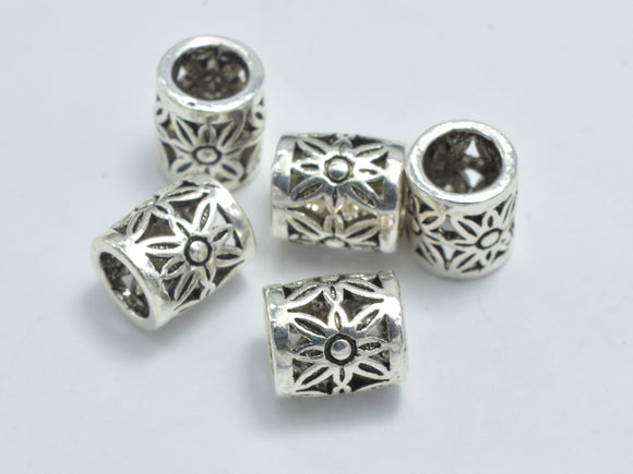 4pcs 925 Sterling Silver Beads-Antique Silver, 5x5.8mm Filigree Tube Beads-Metal Findings & Charms-BeadBeyond
