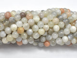 Peach / Gray / White Mixed Moonstone, 6mm Round Beads-Gems: Round & Faceted-BeadBeyond