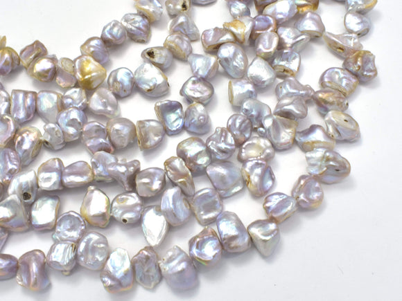 Fresh Water Pearl Beads, Mauve with AB, Top drilled Keshi, 9-11mm-Pearls & Glass-BeadBeyond